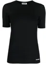 Jil Sander Logo Cotton Jersey T-shirt In Black