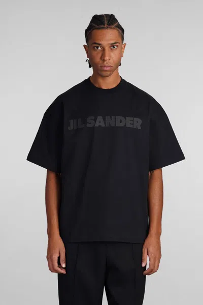 Jil Sander Cotton Jersey Logo T-shirt In Black