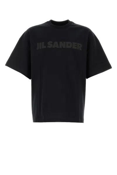 Jil Sander Cotton Jersey Logo T-shirt In Black