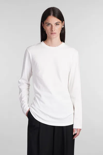 Jil Sander T-shirt In White Cotton In Beige