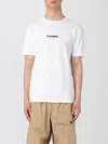 Jil Sander White T-shirt With Short Sleeves And Contrasting Logo Print In Cotton Man