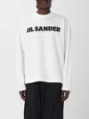 Jil Sander White Crewneck Sweatshirt With Contrasting Logo Print At The Front In Cotton Man In White