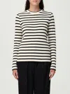 Jil Sander Striped Ribbed Cotton T-shirt In White