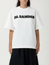 Jil Sander Light Grey Oversized T-shirt With Logo Print In White