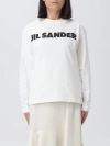 Jil Sander Crew Neck Long Sleeves T-shirt With Ribbed Collar And Printed Logo On The Front Clothing In White