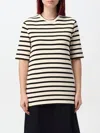 Jil Sander Ribbed Striped Cotton Short-sleeve T-shirt In Multi