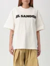 Jil Sander Relaxed-fit Cotton T-shirt With Bold Logo In Yellow Cream