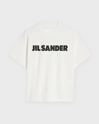 Jil Sander Crewneck Short Sleeves Classic Print T-shirt Clothing In White