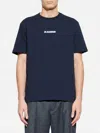 Jil Sander Logo Printed Crewneck T-shirt In Blue
