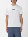 Jil Sander Men White Crewneck T-shirt With Logo Lettering On The Front In Cotton Man In White