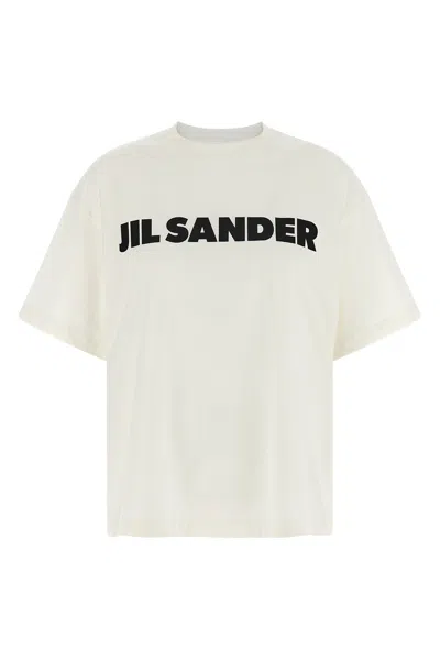Jil Sander Crewneck Short Sleeves Classic Print T-shirt Clothing In White