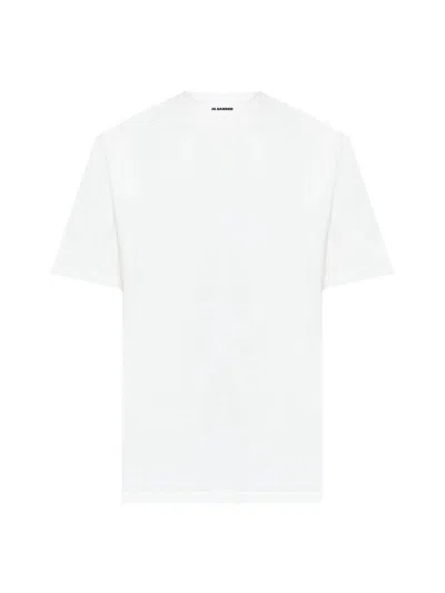 Jil Sander Crew Neck T-shirt In Cotton With Logo In White