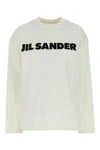 Jil Sander Crew Neck Long Sleeves T-shirt With Ribbed Collar And Printed Logo On The Front Clothing In White