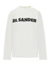 Jil Sander Crew Neck Long Sleeves T-shirt With Ribbed Collar And Printed Logo On The Front Clothing In White