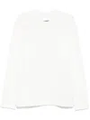 Jil Sander Long-sleeved Cotton Jersey T-shirt With Logo Detail In White