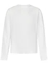 Jil Sander Long-sleeved White Cotton Jersey With Leather Patch In White