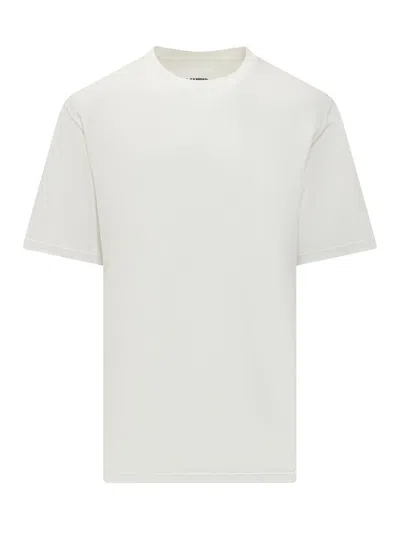 Jil Sander White Cotton T-shirt With Subtle Logo