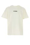 Jil Sander White T-shirt With Short Sleeves And Contrasting Logo Print In Cotton Man In White