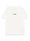 Jil Sander Ecru Short Sleeve T-shirt With Logo In White