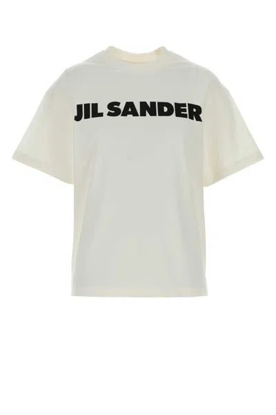Jil Sander Crewneck Short Sleeves Classic Print T-shirt Clothing In White