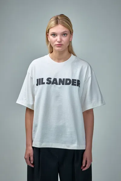Jil Sander Crewneck Short Sleeves Classic Print T-shirt Clothing In White