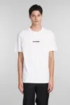 Jil Sander White T-shirt With Short Sleeves And Contrasting Logo Print In Cotton Man In White