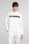 Jil Sander Crew Neck Long Sleeves T-shirt With Ribbed Collar And Printed Logo On The Front Clothing In White