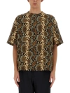 Jil Sander T-shirt With Animal Pattern In Animalier
