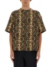 Jil Sander T-shirt With Animal Pattern In Black