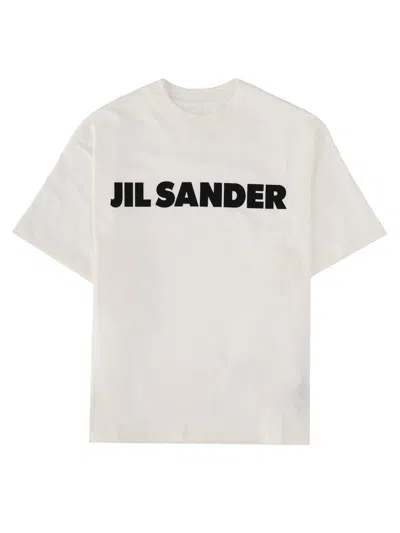 Jil Sander Crewneck Short Sleeves Classic Print T-shirt Clothing In White