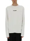 Jil Sander Logo-printed Long-sleeved T-shirt In Neutrals