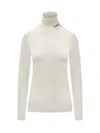 Jil Sander White Wool Blend Sweater In Porcelain
