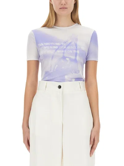 Jil Sander T Shirt With Logo In Purple