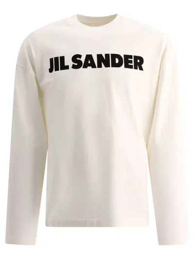 JIL SANDER T-SHIRT WITH LOGO T-SHIRTS WHITE