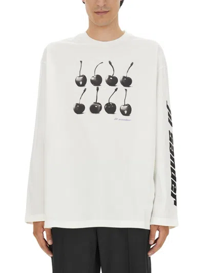 Jil Sander T-shirt With Print In Ivory