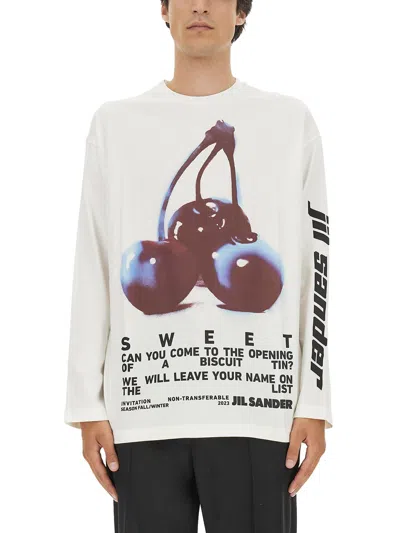 Jil Sander T-shirt With Print In White