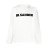 Jil Sander Men White Crewneck Sweatshirt With Contrasting Logo Print At The Front In Cotton Man