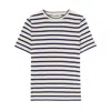 Jil Sander Black And White Knitted Striped T-shirt In Cotton Woman