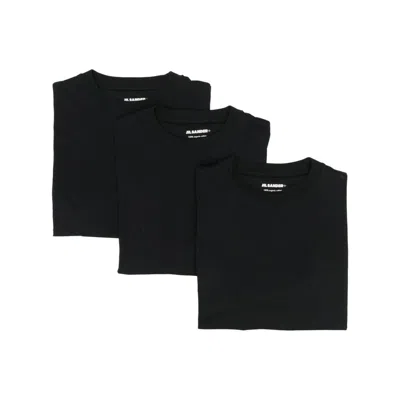 Jil Sander 3-pack Organic Cotton T-shirts In Black