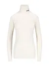 Jil Sander Logo Wool Blend Jersey Turtleneck Top In White