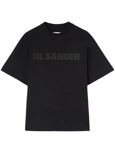 JIL SANDER JIL SANDER BLACK SHORT-SLEEVE T-SHIRT WITH LOGO
