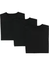 Jil Sander Confezione Da 3 T-shirt In Cotone Con Etichetta Logo In Black