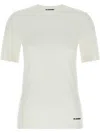 Jil Sander Comfort Fit White Logo T-shirt In White