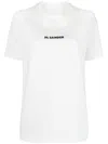 Jil Sander Cotton T-shirt With Front Printed Logo In White