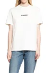 Jil Sander Cream Short-sleeved T-shirt With Logo Print In White