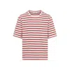 Jil Sander Striped-pattern Logo-patch T-shirt In Multi
