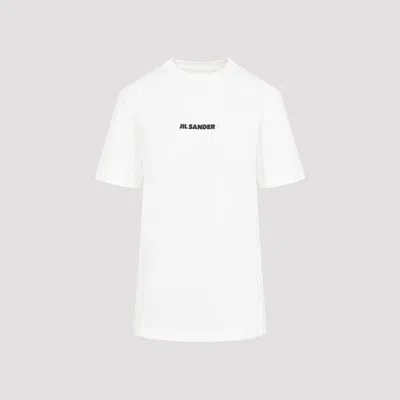 Jil Sander Short-sleeve T-shirt With Centered Logo Detail In White