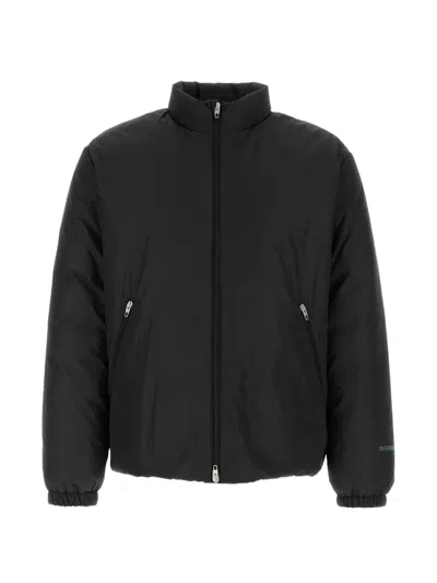 Jil Sander Polyester Down Jacket Elastic Cuffs High Collar In Black