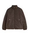 Jil Sander Polyester Down Jacket Elastic Cuffs Pockets Collar In Brown