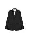 Jil Sander Tailored Black Suit Jacket With Classic Notch Lapel In Black